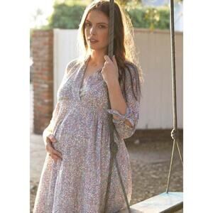 Hatch | The Women's Jami Dress Lavender Garden Floral Size 0 (Extra-Small)